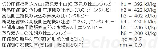 平成13年度1種冷凍講習検定試験問1冷凍装置仕様