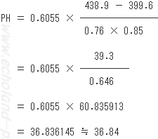 PHの計算式へ数値代入