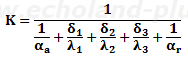 第一種冷凍機械責任者試験令和元年度問3の（1）パネルの熱通過率Kを求める式