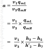 気筒数比aを比体積と熱収支から導き出す式