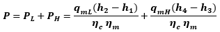 P=PL+PHの式