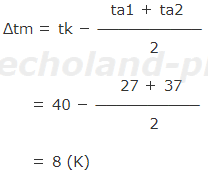 Δtmを求める公式に数値代入