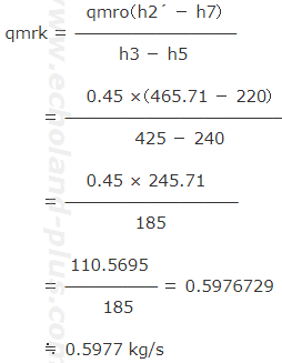 熱収支式からqmrkを求める式へ数値代入