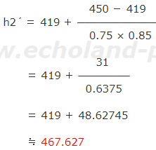 h2´を求める式へ数値代入