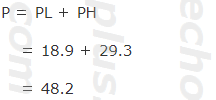 P = PL + PH数値代入。