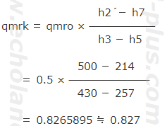 熱収支からqmrkを求める式に数値代入。