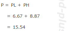 P = PL + PH数値代入。