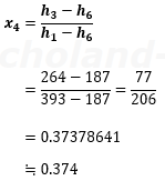 乾き度x4式へ数値代入