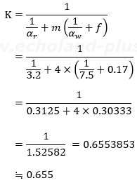 K求める式に数値代入