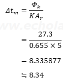 Δtm求める式に数値代入