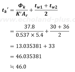 では、数値代入してtk'を、