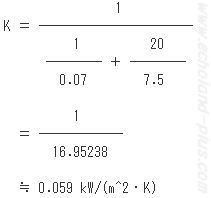 Kの公式に数値代入