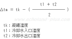 算術平均温度差Δtm　凝縮器の場合