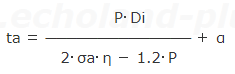 1種冷凍学識平成30年度問5 必要厚さta計算式