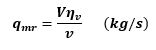 蒸発器を流れる冷媒質量流量（冷媒循環量）qmrの式