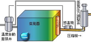 蒸発圧力調整弁周辺概略図