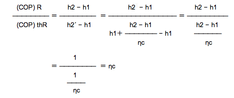 理論と実際の成績係数の比計算式にh2計算式’を代入