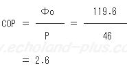 COP計算式数値代入