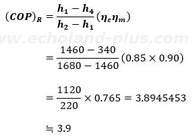 (COP)R求める計算式に数値代入