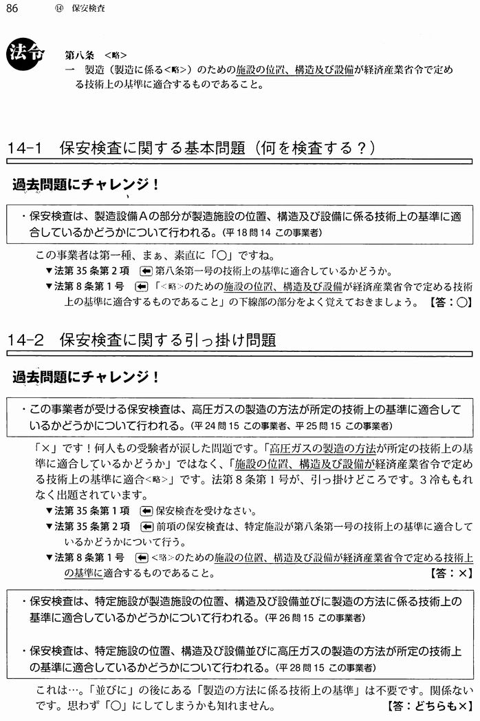 2種冷凍機械責任者試験精選問題集：保安検査14-1～